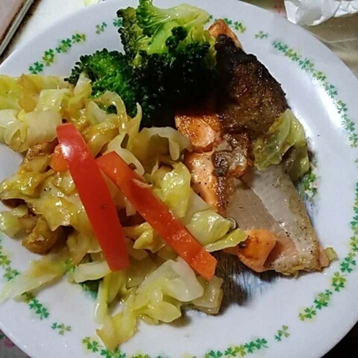 銀鮭と野菜のだしまろ酢焼き
